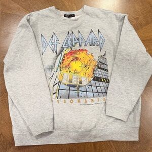 Def Leppard Graphic Sweatshirt - Gray - Size Medium